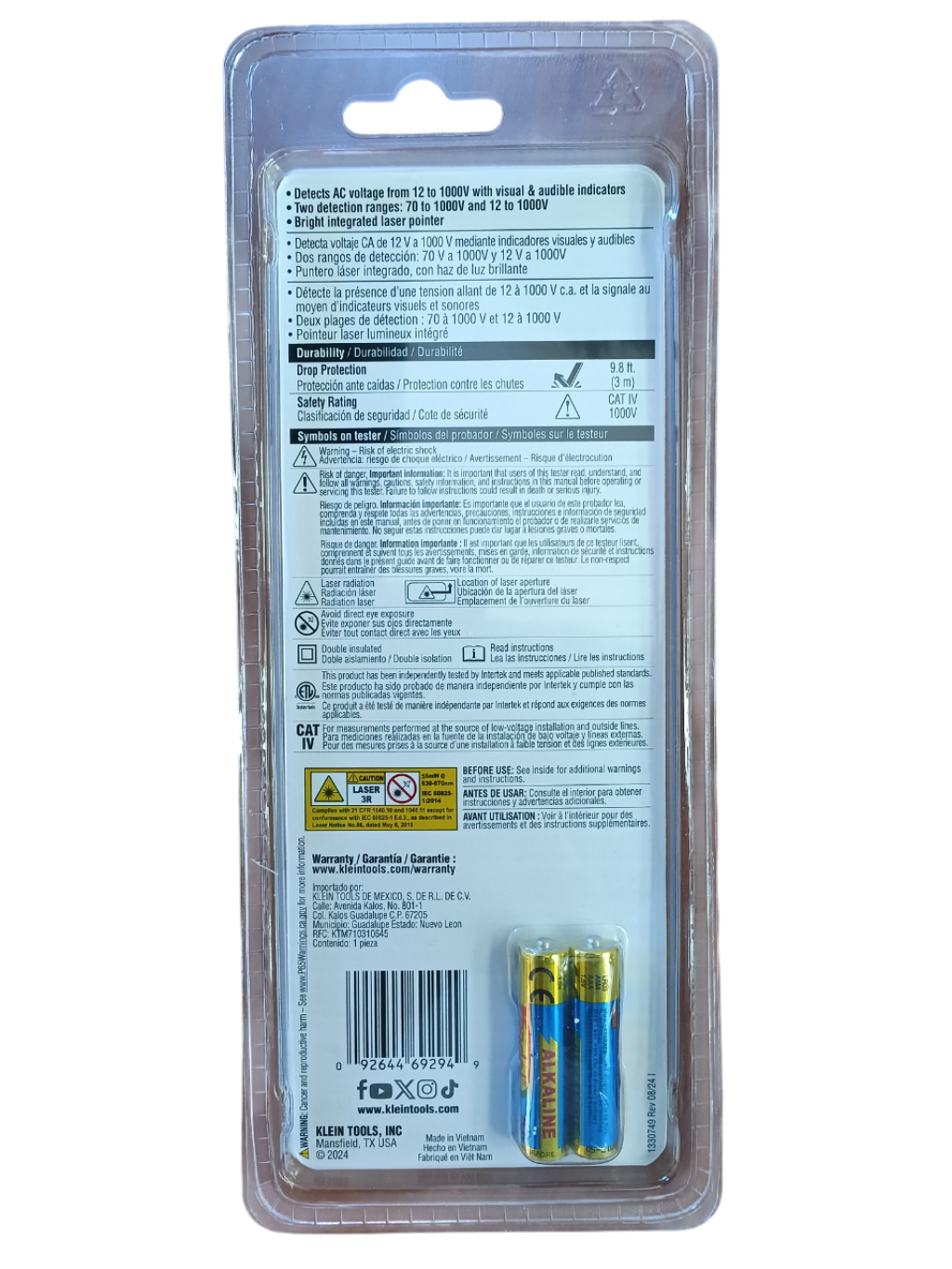 Klein Tools Dual-Range Non-Contact Voltage Tester - NCVT5A
