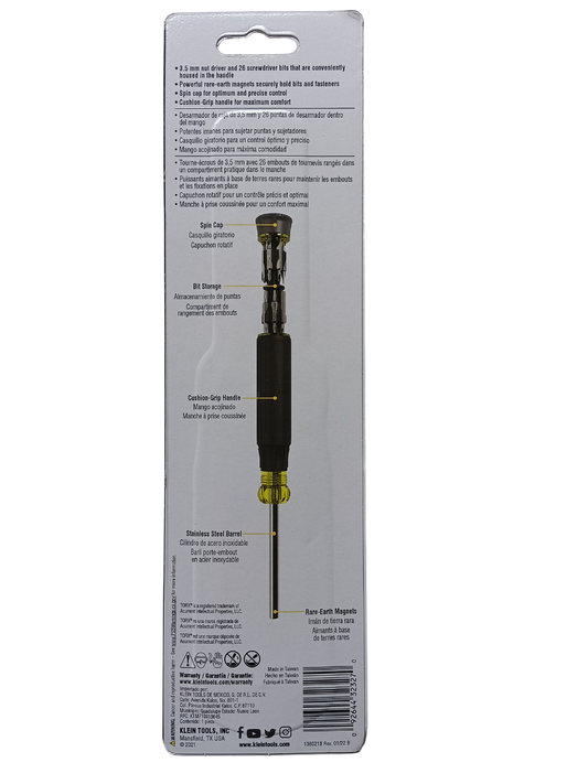 Klein 27-in-1 Precision Multi-Bit Screwdriver with Tamperproof Bits 32327