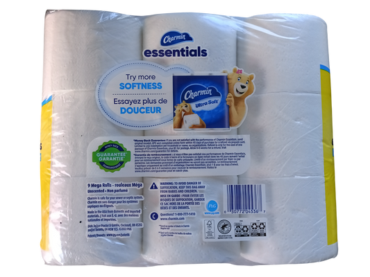 Charmin Essentials Soft 9 Mega Rolls (36 Regular Rolls), 2-Ply - 15136374878
