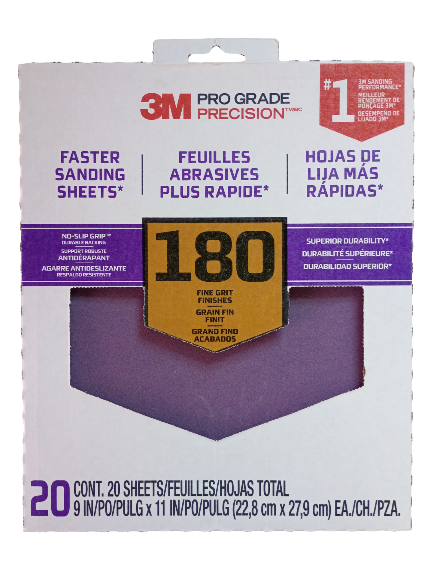3M Pro Grade Precision No-Slip Grip 9" x 11" Sanding Sheets (60 - 180 Grit Packs)