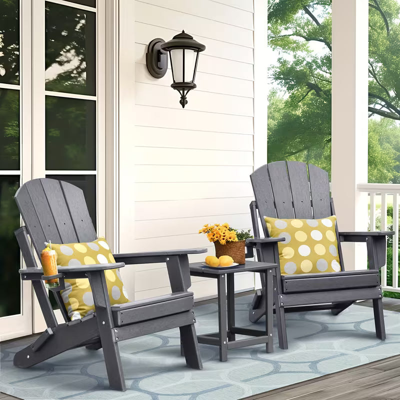 Heavy-Duty All-Weather HDPE Adirondack 3-Piece Set
