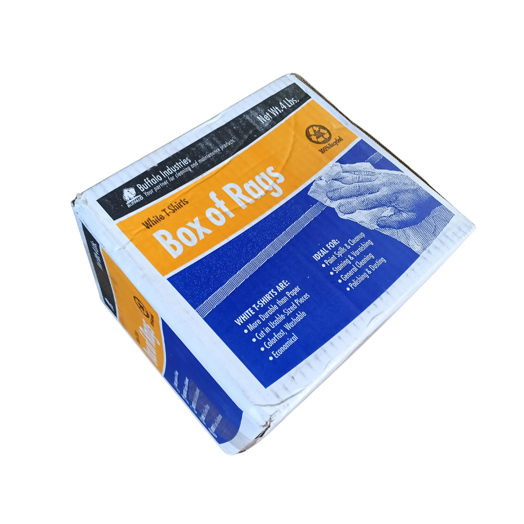 Buffalo Industries White Cotton Cleaning Cloths - 4 lb. Bag, Low-Lint Rags