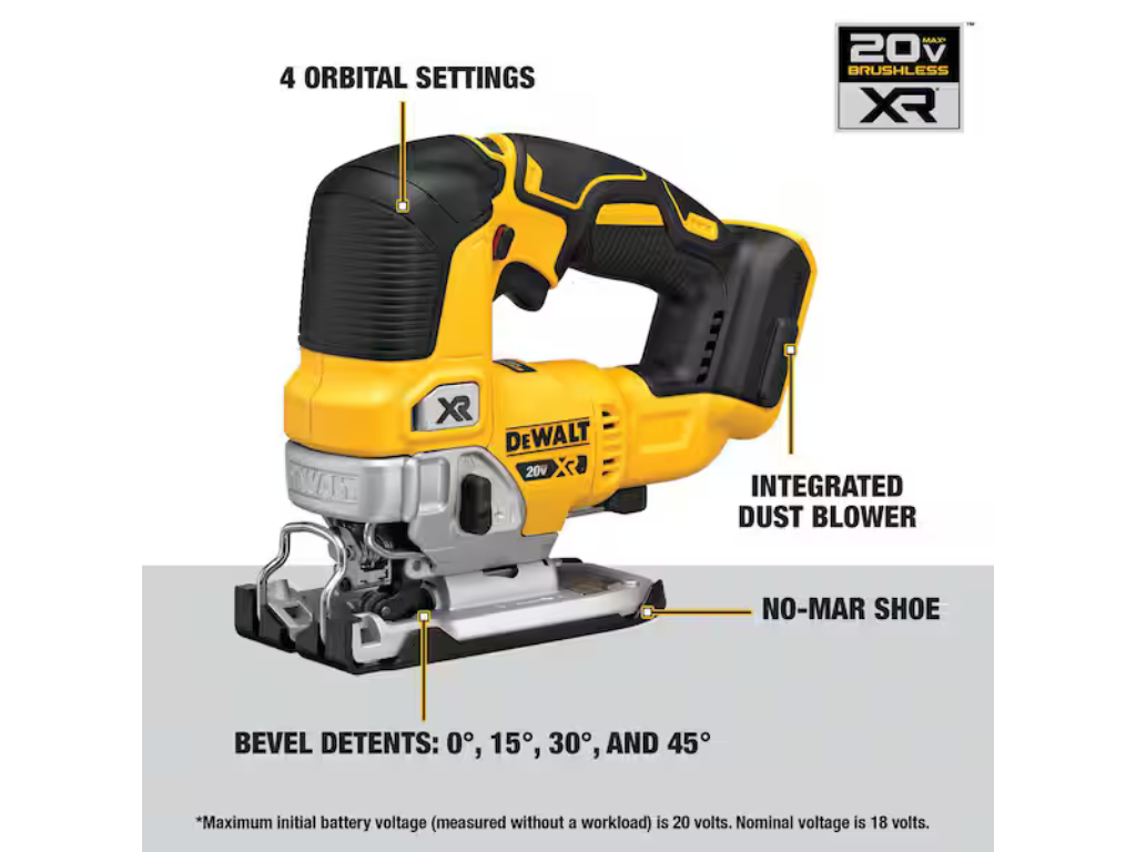 DEWALT — 20V MAX XR Cordless Brushless Jigsaw (DCS334B)