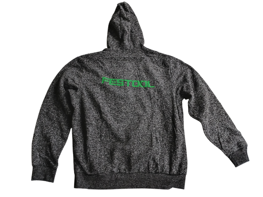 Festool Zip-Up Hoodie Grey with Yellow Accents (XL)