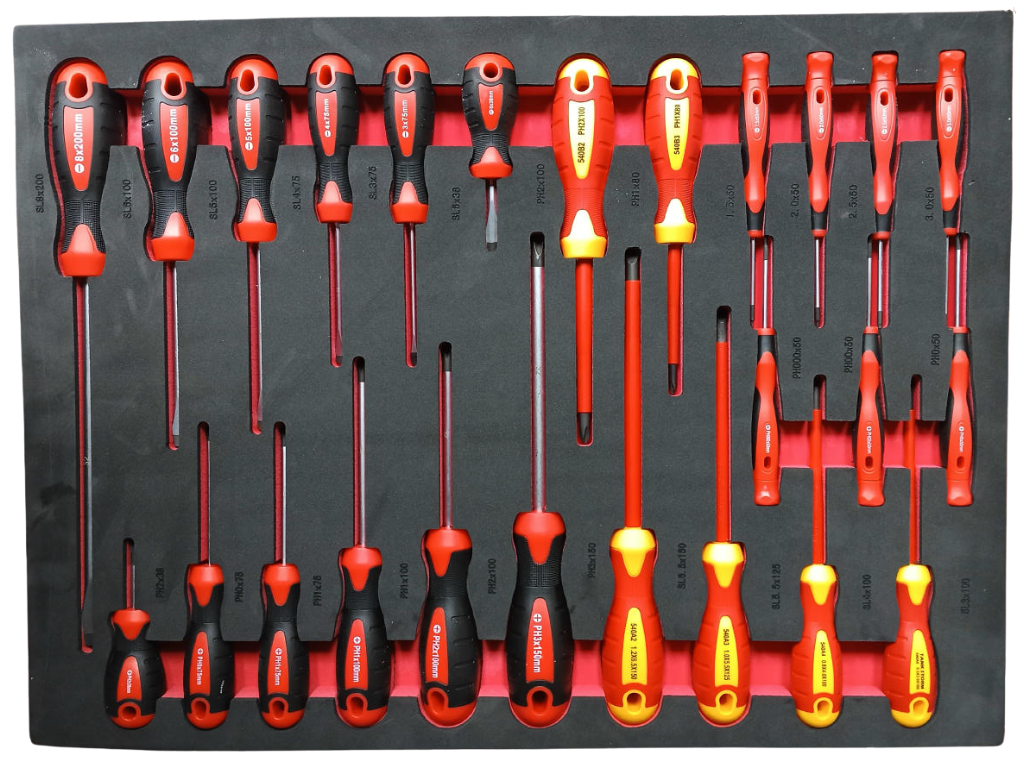 25 Piece Screwdriver Set Red/Black