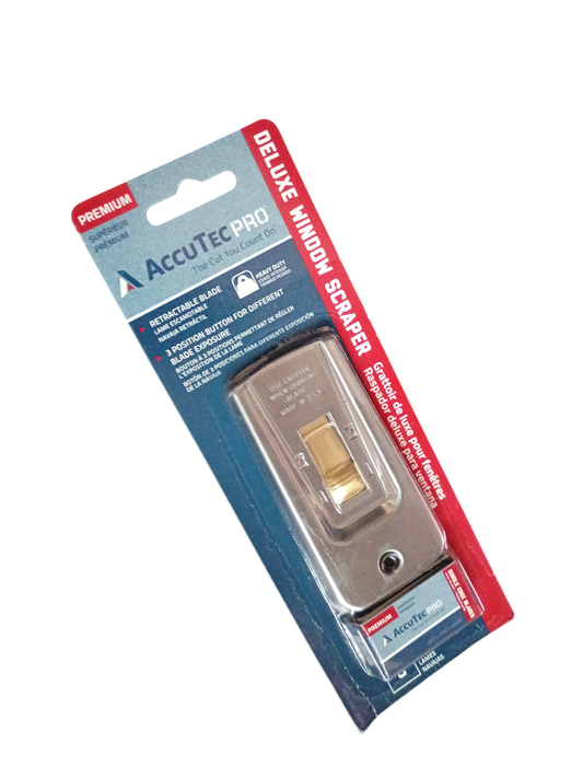 AccuTec PRO Deluxe Retractable Window Scraper with 5 Blades - APTL-7001-0000