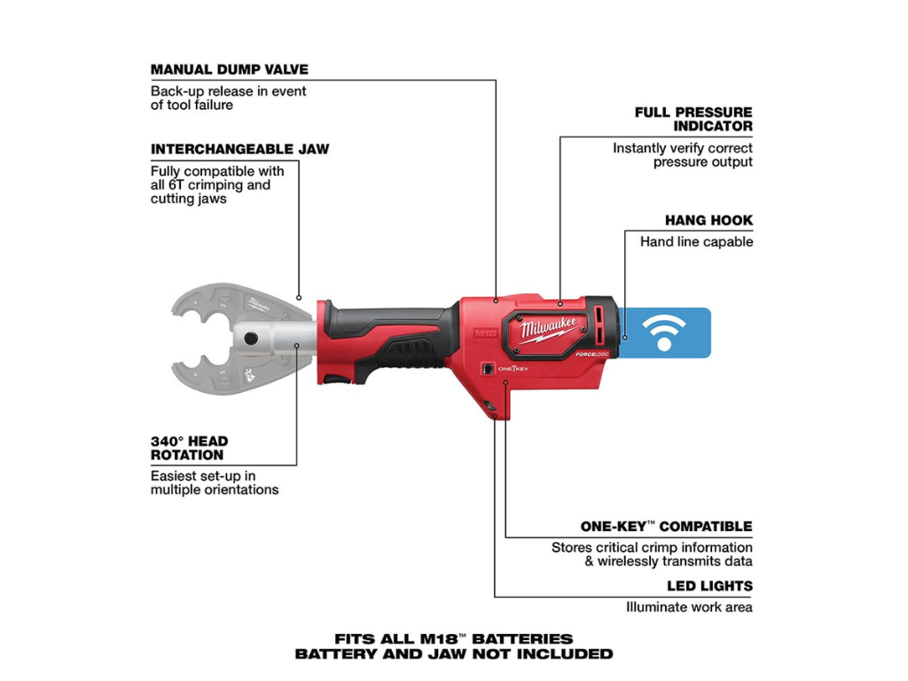 Milwaukee — M18 FORCE LOGIC 6T Crimper (MLW2678-20)