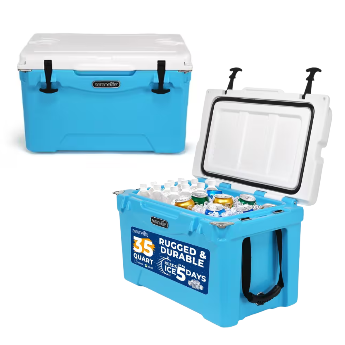 Premium 35-Quart Heavy-Duty Portable Cooler Box - SLCB50BL