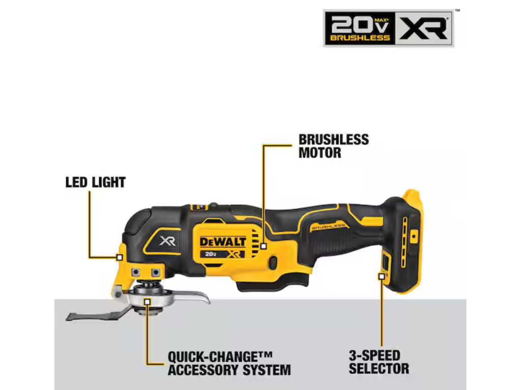 DEWALT — 20V MAX XR Cordless Brushless 3-Speed Oscillating Multi-Tool Kit (DCS356SD1)