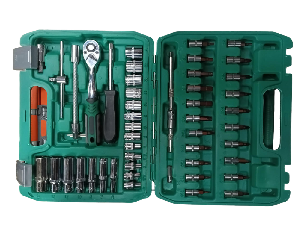 Generic — 1/4" Drive Metric Socket & Bit Set (53-Piece) — Green Case