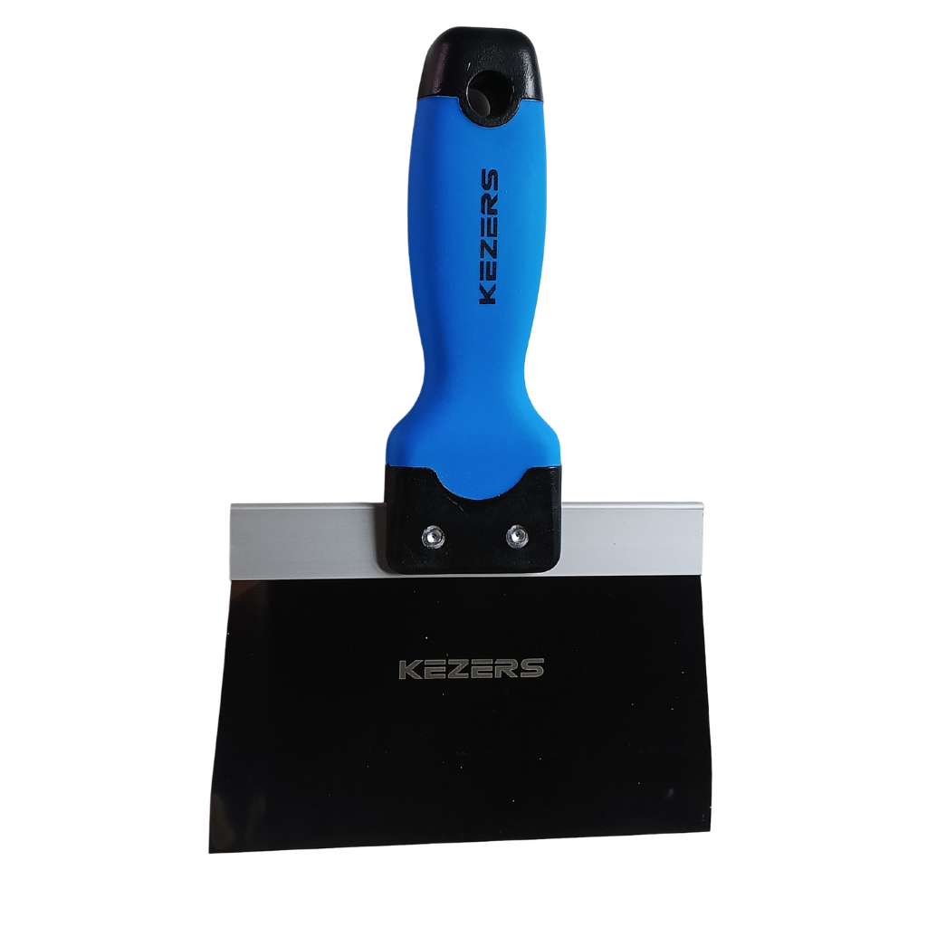 Kezers 6" Stainless Steel Taping Knife - Ergonomic Soft Grip Joint & Patching Blade