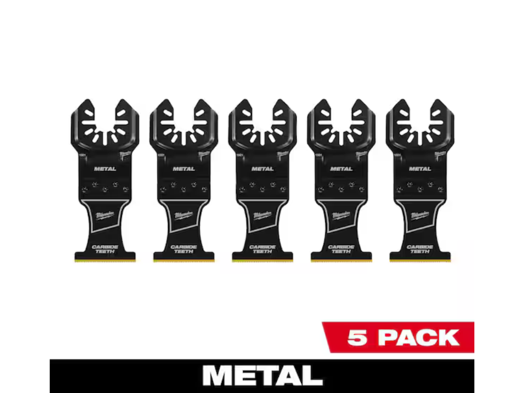 Milwaukee — 1-3/8" Carbide Universal Fit Extreme Metal Cutting Multi-Tool Oscillating Blade (5-Pack)
