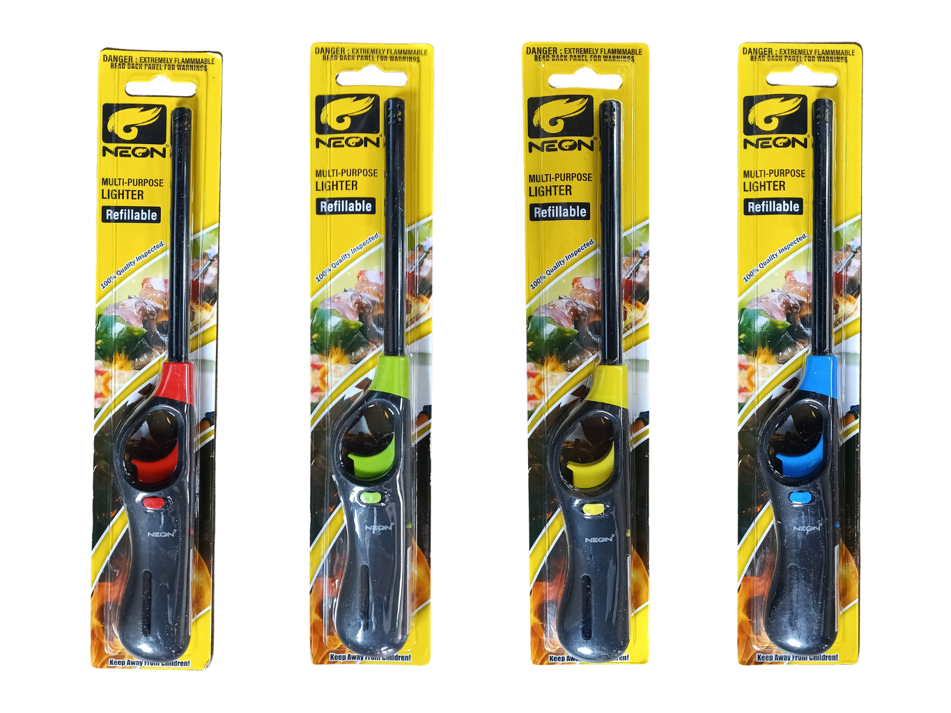 Neon Multi-Purpose Refillable Utility Lighter - Precision Ignition (Pick Your Color)