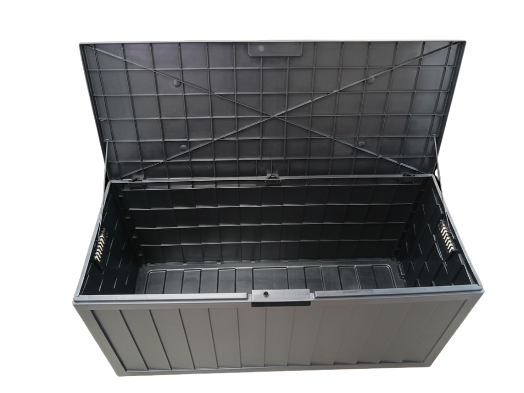75-Gallon Heavy-Duty Outdoor Storage Box - Weatherproof Resin Deck Bin with Casters