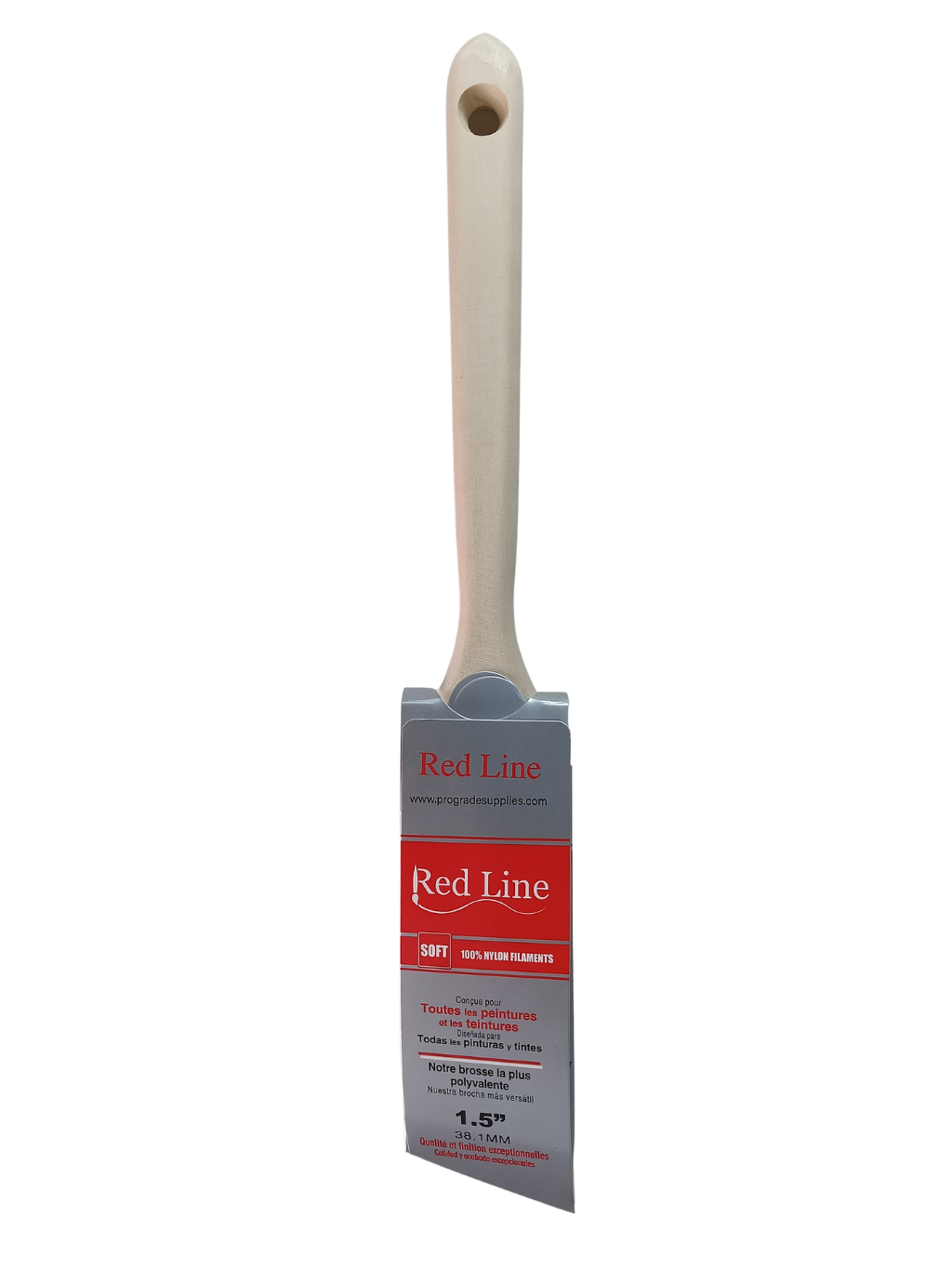 RedLine 1.5" Professional Angle Sash Paint Brush - 100% Nylon, All-Paint Versatility