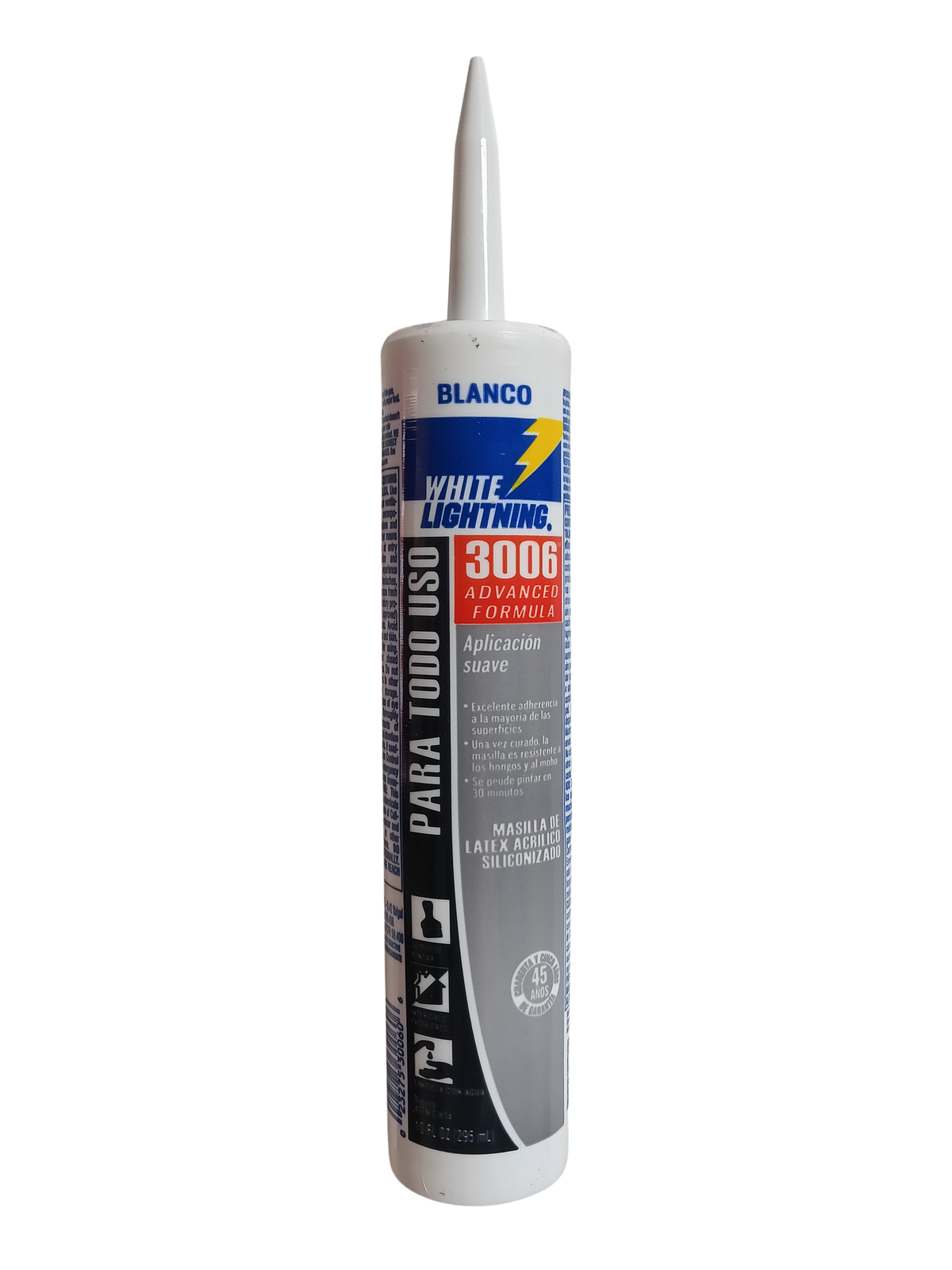 White Lightning 3006 Advanced Formula Caulk : White Paintable Latex Sealant - W12AF0010