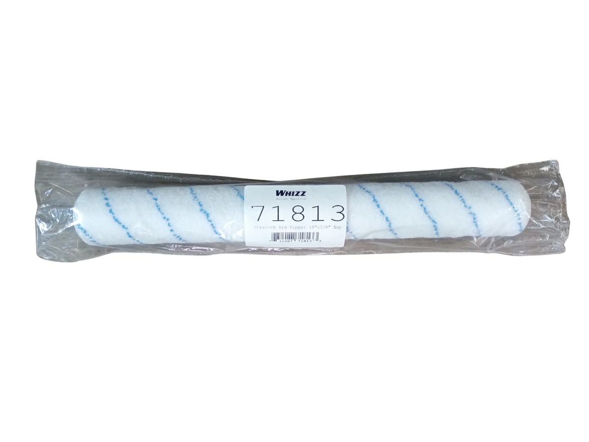 Whizz 18" x 3/8" Nap Microfiber Blue Stripe Paint Roller Cover - 71813