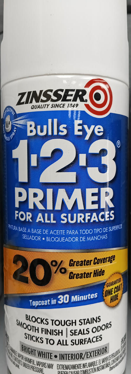 Zinsser Bulls Eye 1-2-3 Plus — 13 oz Spray Primer (White)