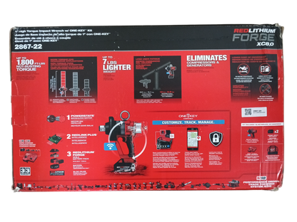 M18 FUEL ONE-KEY 1" High-Torque Impact Wrench Kit with (2) 8.0 Ah Batteries - 2867-22