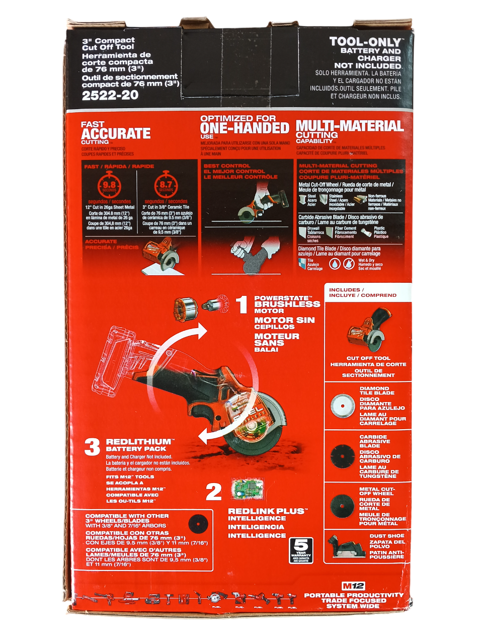 M12 FUEL 12V 3" Cut-Off Saw (Tool Only) - Model 2522-20