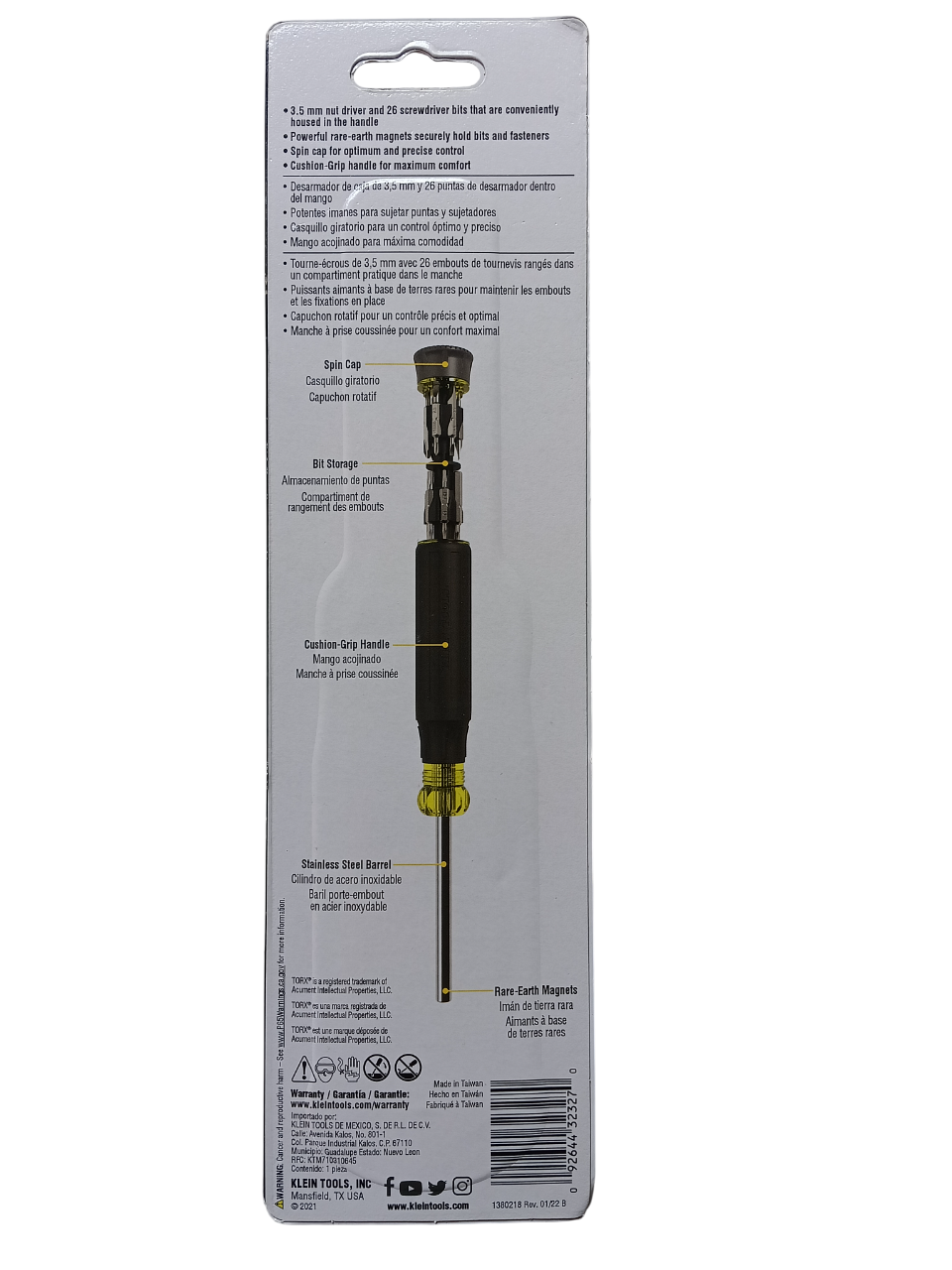 Klein 27-in-1 Precision Multi-Bit Screwdriver with Tamperproof Bits 32327