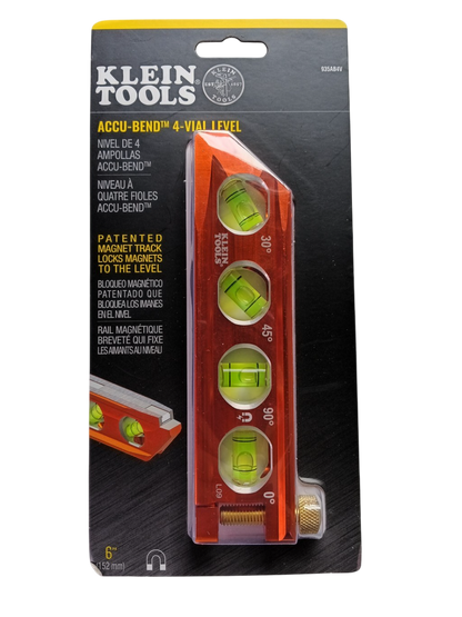 Klein Tools 935AB4V - 6.25 in 4-Vial Torpedo Conduit Level (High Visibility)