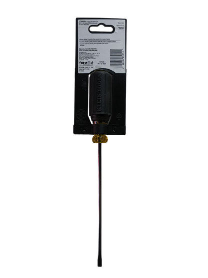 Klein Tools 601-6 — 3/16" Cabinet Tip Flat-Head Screwdriver with 6" Round Shank (Cushion-Grip)