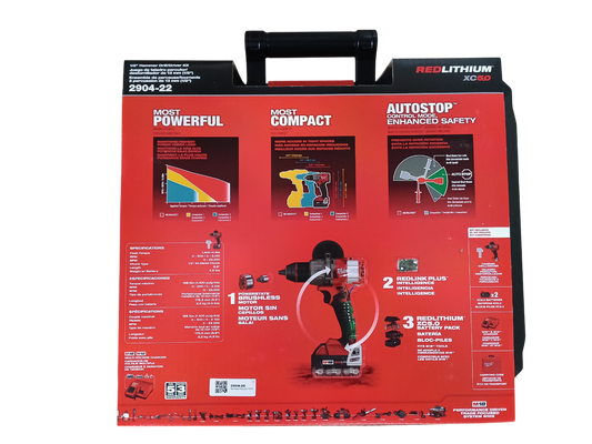 Milwaukee M18 FUEL 2904-22 - 18V 1/2 in. Hammer Drill Driver Kit with Two 5.0 Ah Batteries and Hard Case