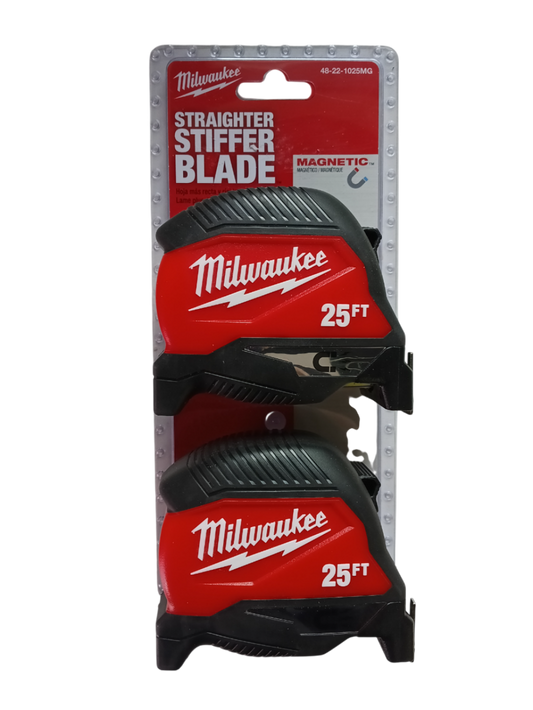 Milwaukee 48-22-1025MG - 25 ft Compact Magnetic Tape Measure 2-Pack