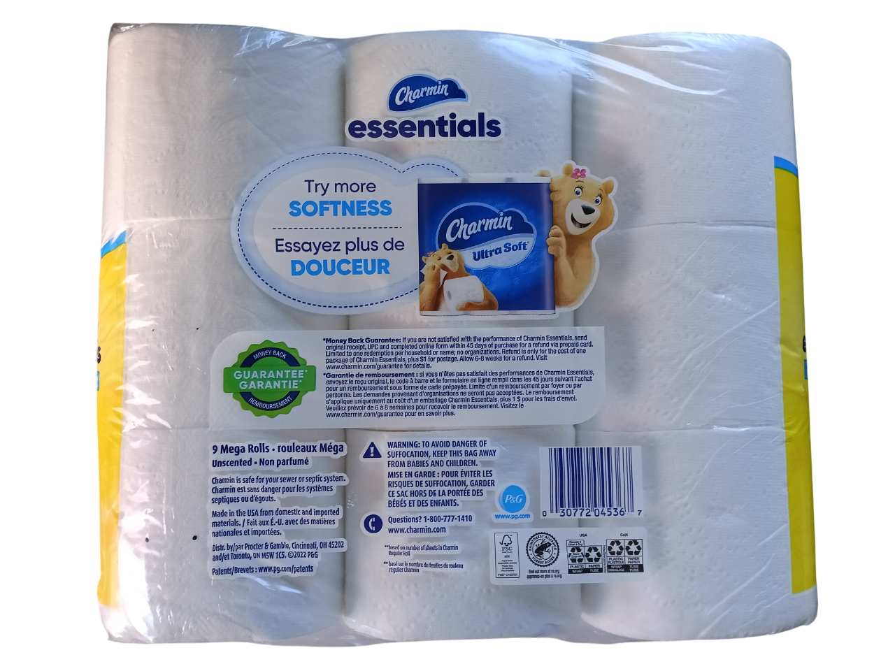 Charmin Essentials Soft 9 Mega Rolls (36 Regular Rolls), 2-Ply - 15136374878