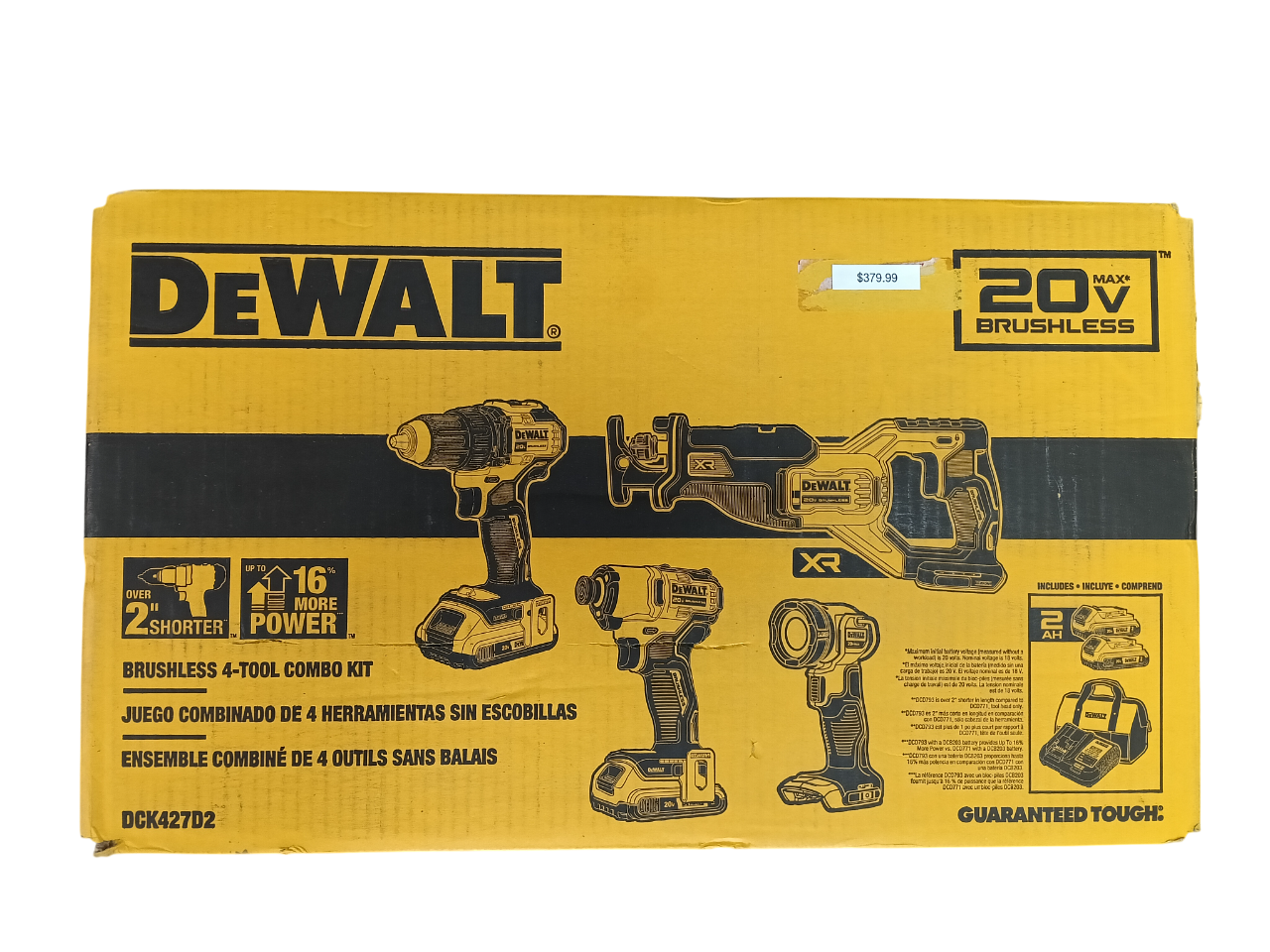 DEWALT — 20V MAX 4-Tool Brushless Combo Kit (DCK427D2)
