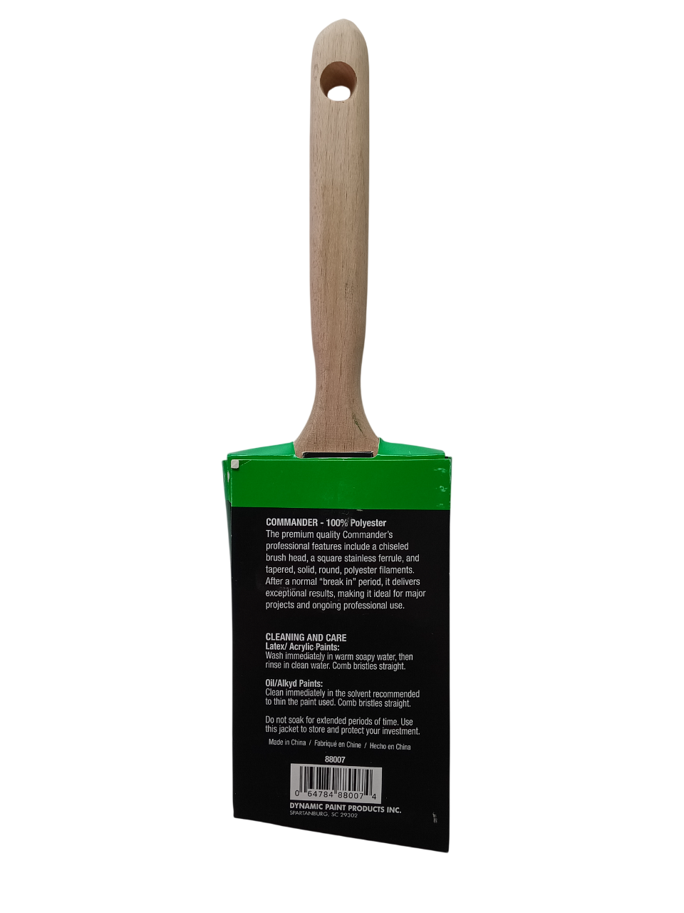 Dynamic Commander Polyester Angled Brush - 3" (HB188007)