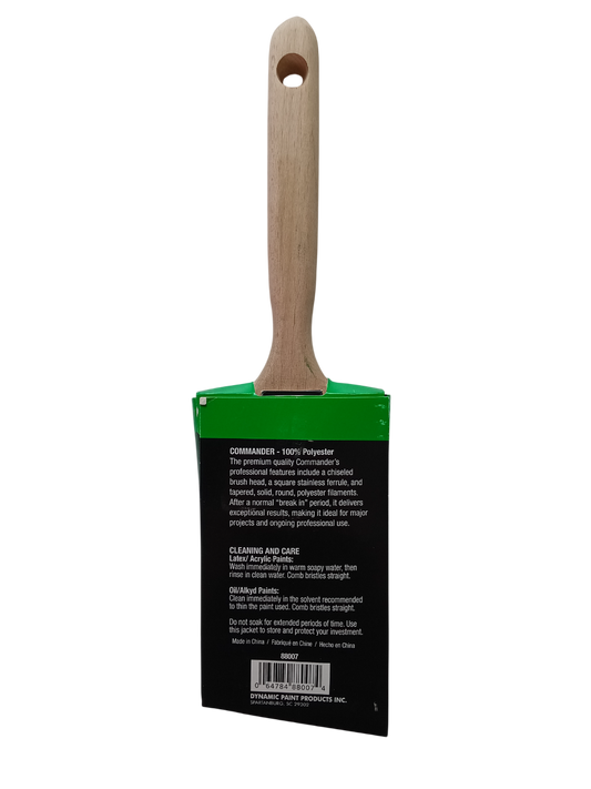 Dynamic Commander Polyester Angled Brush - 3" (HB188007)