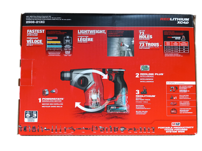 Milwaukee M12 FUEL 5/8" SDS Plus Rotary Hammer Kit - 2508-21XC with 4.0Ah Battery