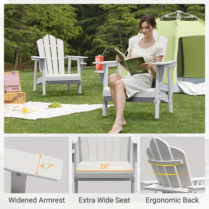 Premium Classic Shell-Back Weatherproof Adirondack Chair (Box of 1 – Unassembled)