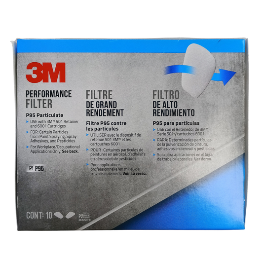 3M 5P71 P95 Particulate Filters - 10-Pack (5 Pairs) - Oil-Resistant Respiratory Protection