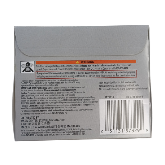3M 5P71 P95 Particulate Filters - 10-Pack (5 Pairs) - Oil-Resistant Respiratory Protection