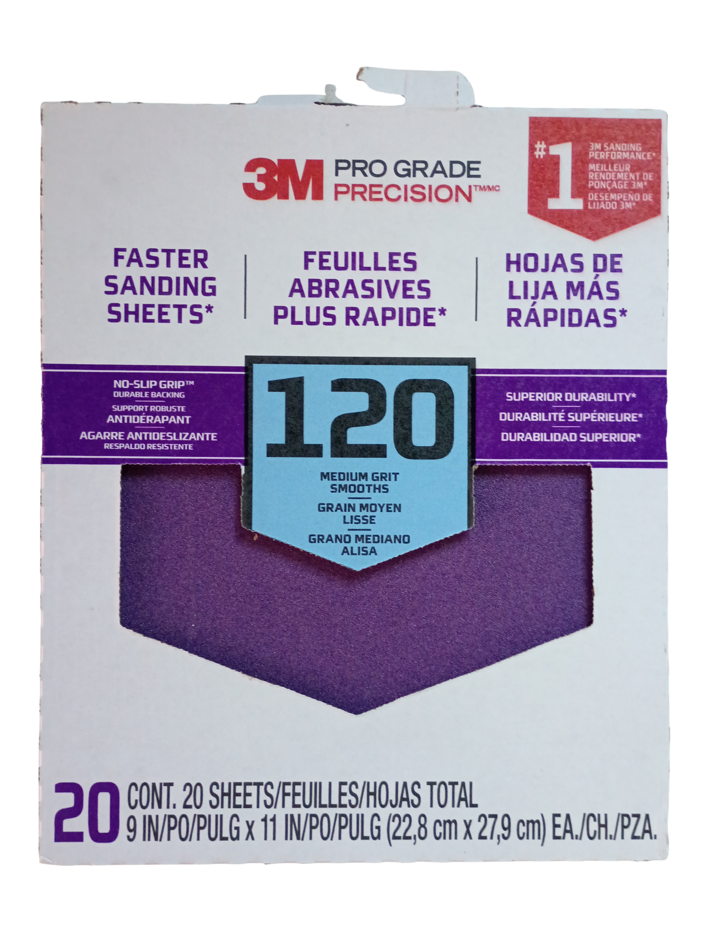 3M Pro Grade Precision No-Slip Grip 9" x 11" Sanding Sheets (60 - 180 Grit Packs)