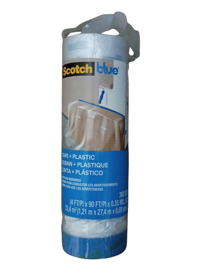 3M ScotchBlue Pre-Taped Painter's Plastic Sheeting (4 ft. x 90 ft.) - PTD2093EL-48