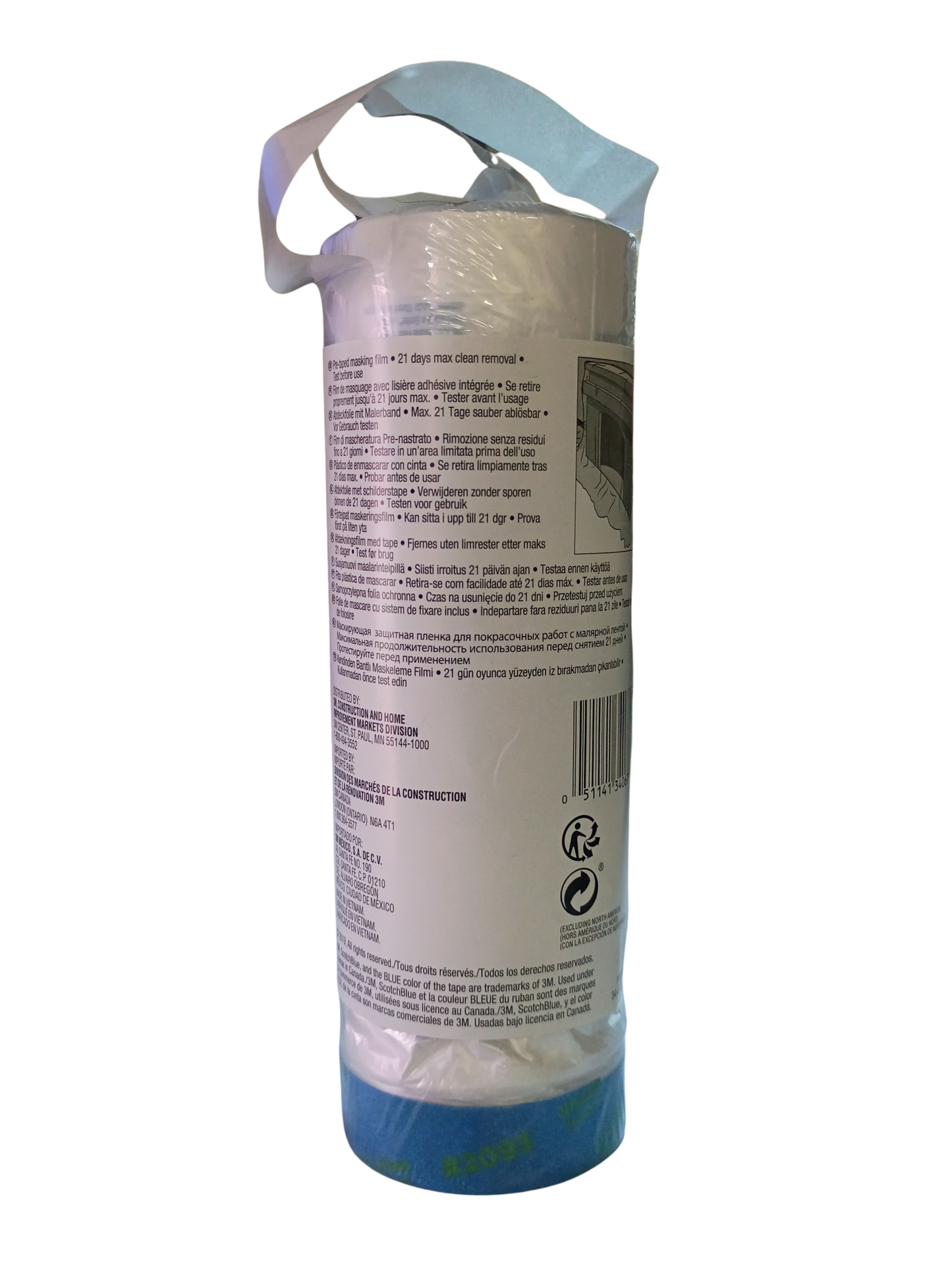3M ScotchBlue Pre-Taped Painter's Plastic Sheeting (4 ft. x 90 ft.) - PTD2093EL-48