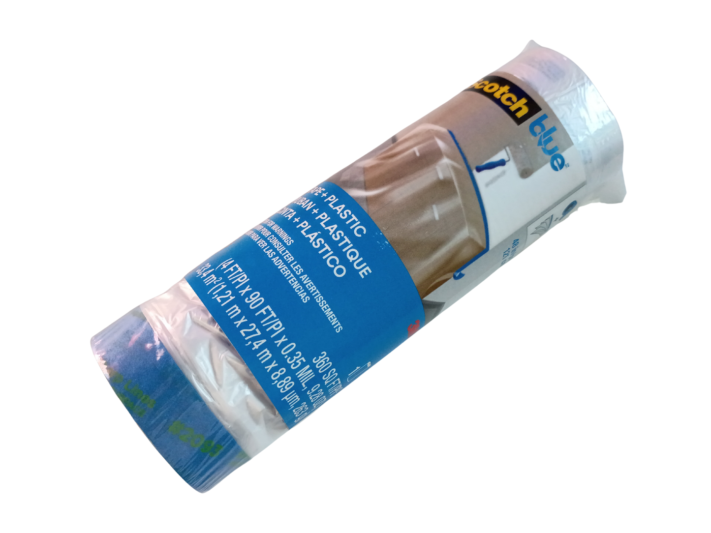 3M ScotchBlue Pre-Taped Painter's Plastic Sheeting (4 ft. x 90 ft.) - PTD2093EL-48