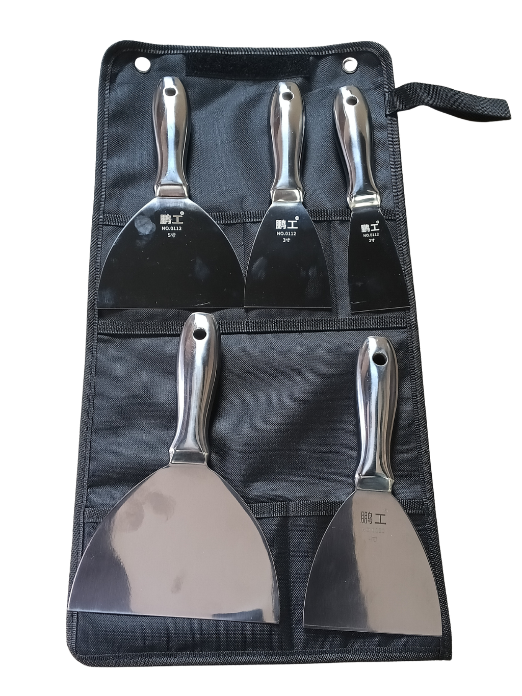 5-Piece Stainless Steel Unibody Joint Knife Set - Mirror Polished with Canvas Roll-Up Bag