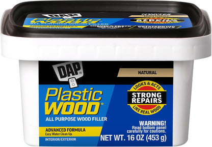 DAP Plastic Wood All-Purpose Latex Wood Filler - Natural (16 oz & 32 oz Tubs)