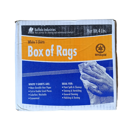 Buffalo Industries White Cotton Cleaning Cloths - 4 lb. Bag, Low-Lint Rags