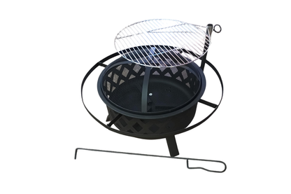 30 in. Wood-Burning Fire Pit with Swing-Away Cooking Grate and Spark Screen