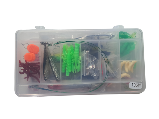 Fishing Lure Kit with Braid Scissors - Hard Baits, Real-Action Soft Plastics, Spoons