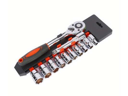 Generic — 1/2" Metric Socket Set (12-Piece) — Red/Black