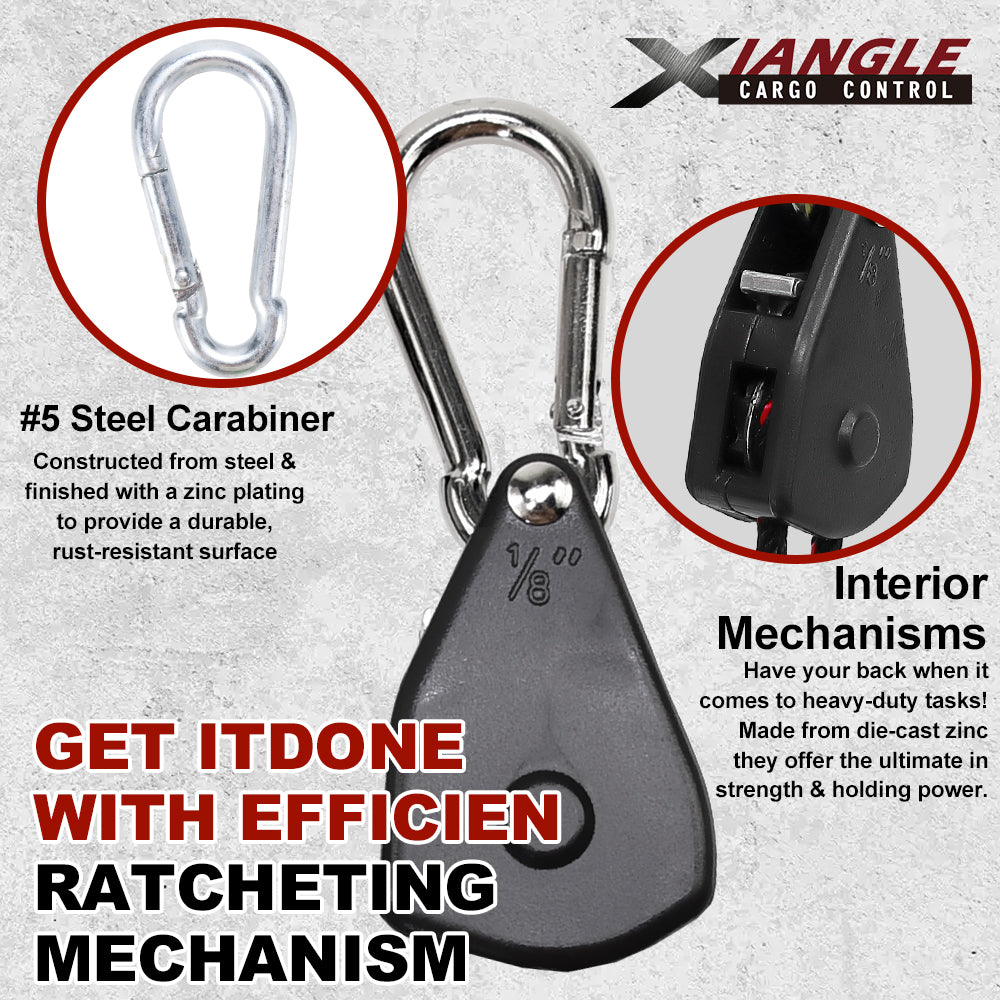 Pair (2) 1/8" Rope Ratchet Tie Down Hangers