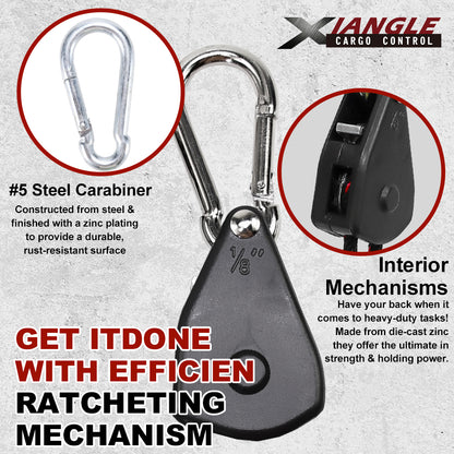 Pair (2) 1/8" Rope Ratchet Tie Down Hangers