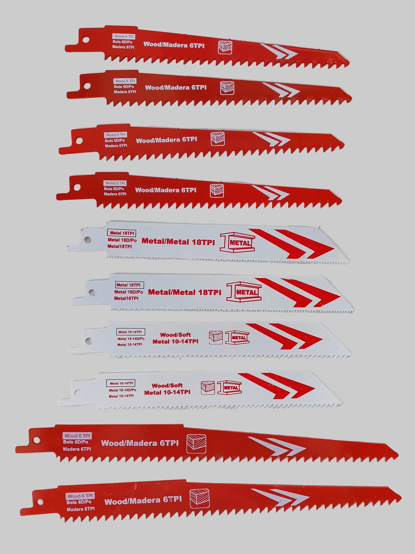 10-Piece Professional Bi-Metal Reciprocating Saw Blade Set